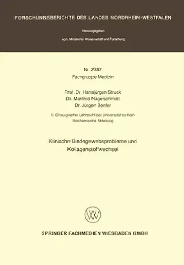 Cover of Klinische Bindegewebsprobleme und Kollagenstoffwechsel