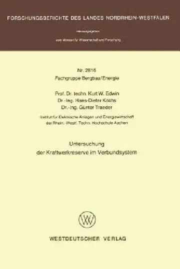 Cover of Untersuchung Der Kraftwerkreserve Im Verbundsystem