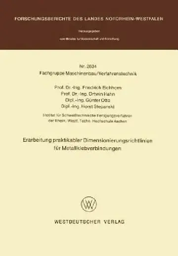 Cover of Erarbeitung Praktikabler Dimensionierungsrichtlinien Für Metallklebverbindungen