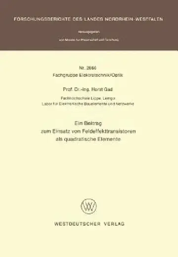 Cover of Ein Beitrag Zum Einsatz Von Feldeffekttransistoren ALS Quadratische Elemente