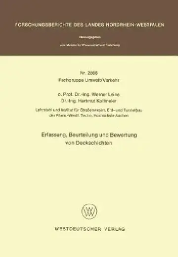 Cover of Erfassung, Beurteilung Und Bewertung Von Deckschichten