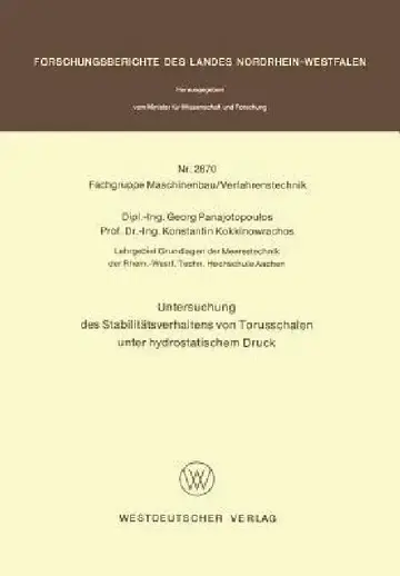 Cover of Untersuchung Des Stabilitätsverhaltens Von Torusschalen Unter Hydrostatischem Druck