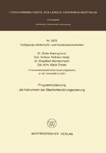 Cover of Programmplanung ALS Instrument Der Stadtentwicklungsplanung