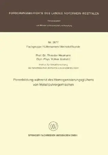 Cover of Porenbildung Während Des Homogenisierungsglühens Von Metallpulvergemischen