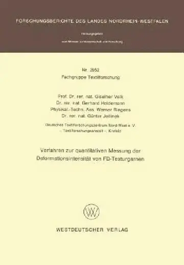 Cover of Verfahren Zur Quantitativen Messung Der Deformationsintensität Von Fd-Texturgarnen