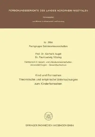Cover of Kind Und Fernsehen
