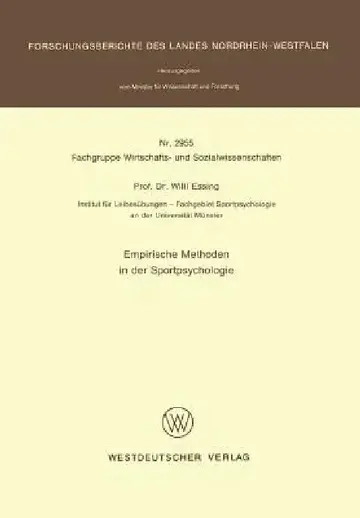 Cover of Empirische Methoden in Der Sportpsychologie