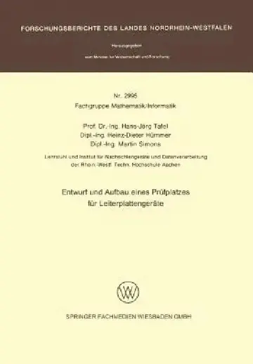 Cover of Entwurf Und Aufbau Eines Prüfplatzes Für Leiterplattengeräte