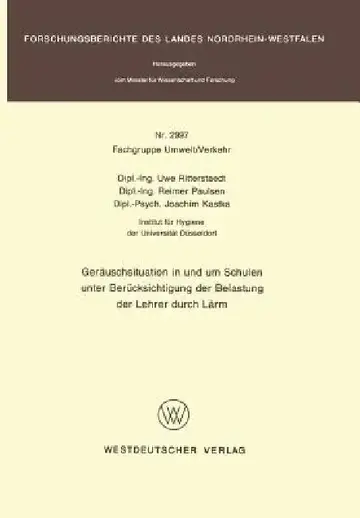 Cover of Geräuschsituation in Und Um Schulen Unter Berücksichtigung Der Belastung Der Lehrer Durch Lärm