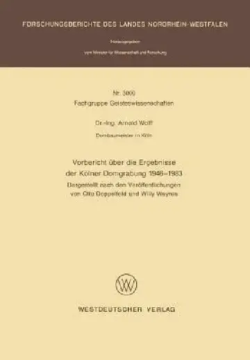 Cover of Vorbericht Über Die Ergebnisse Der Kölner Domgrabung 1946 - 1983