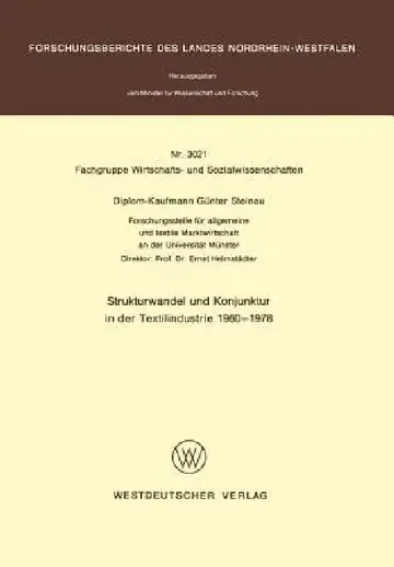 Cover of Strukturwandel Und Konjunktur in Der Textilindustrie 1960 - 1978