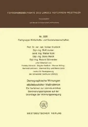 Cover of Demographische Wirkungen Städtebaulicher Maßnahmen