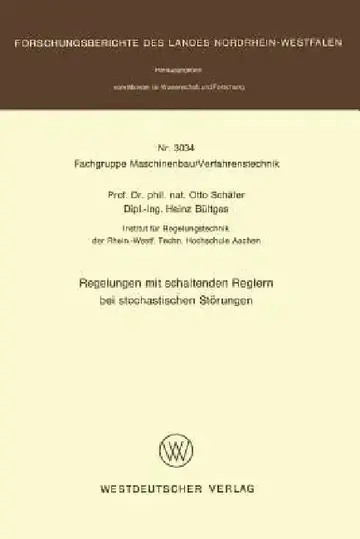 Cover of Regelungen Mit Schaltenden Reglern Bei Stochastischen Störungen