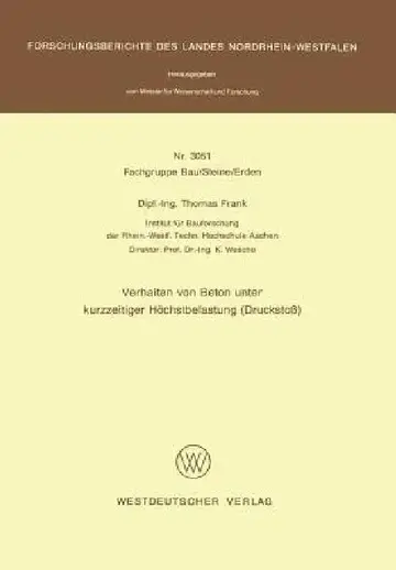 Cover of Verhalten Von Beton Unter Kurzzeitiger Höchstbelastung (Druckstoß)