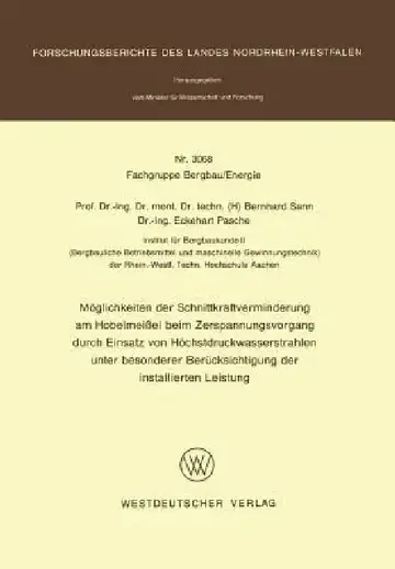Cover of Möglichkeiten Der Schnittkraftverminderung Am Hobelmeißel Beim Zerspanungsvorgang Durch Einsatz Von Höchstdruckwasserstrahlen Unter Besonderer Berücks