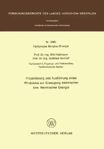 Cover of Projektierung Und Ausführung Eines Windrades Zur Erzeugung Elektrischer Bzw. Thermischer Energie