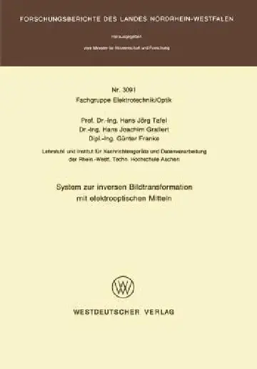 Cover of System Zur Inversen Bildtransformation Mit Elektrooptischen Mitteln