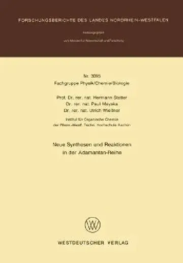 Cover of Neue Synthesen Und Reaktionen in Der Adamantan-Reihe