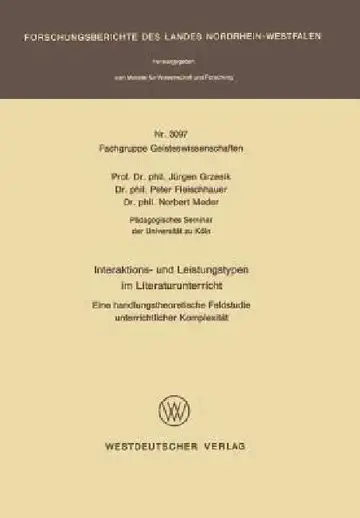 Cover of Interaktions- Und Leistungstypen Im Literaturunterricht