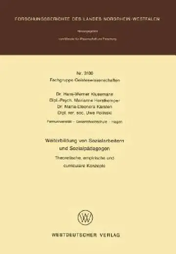 Cover of Weiterbildung Von Sozialarbeitern Und Sozialpädagogen