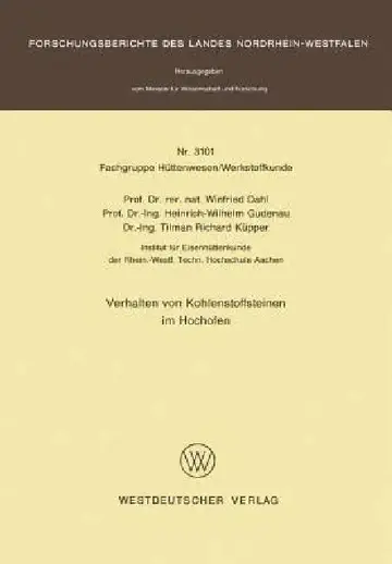 Cover of Verhalten Von Kohlenstoffsteinen Im Hochofen