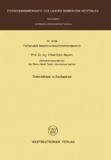 Cover of Trenneffekte in Stoßwellen