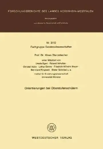 Cover of Orientierungen Bei Oberstufenschülern