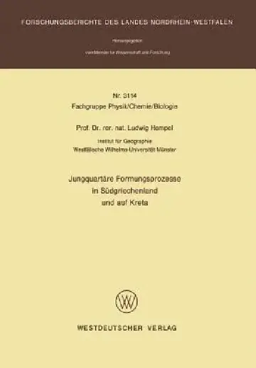 Cover of Jungquartäre Formungsprozesse in Südgriechenland Und Auf Kreta