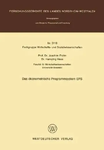 Cover of Das Ökonometrische Programmsystem EPS