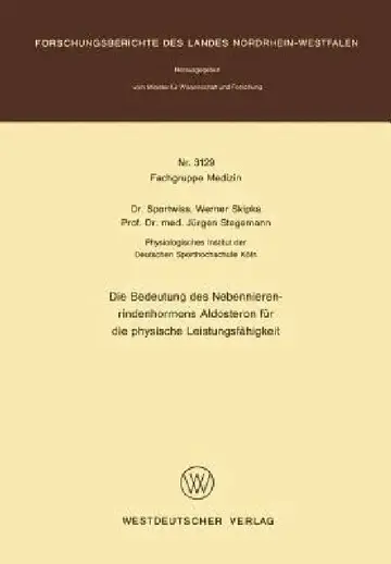 Cover of Die Bedeutung Des Nebennierenrindenhormons Aldosteron Für Die Physische Leistungsfähigkeit
