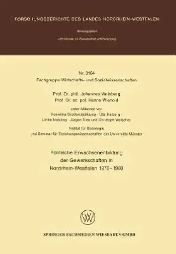 Cover of Politische Erwachsenenbildung Der Gewerkschaften in Nordrhein-Westfalen 1976 - 1980