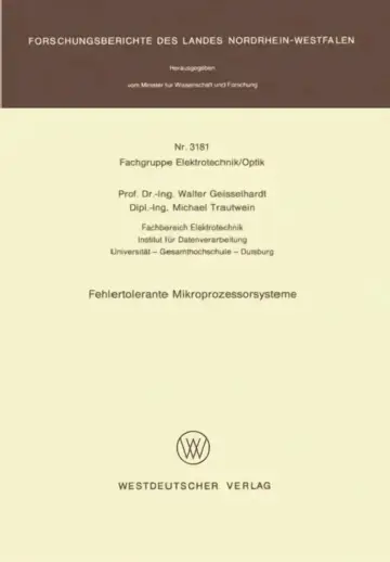Cover of Fehlertolerante Mikroprozessorsysteme