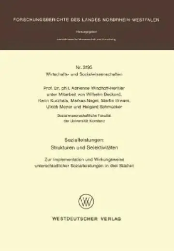 Cover of Sozialleistungen