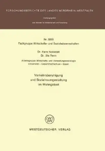Cover of Verkehrsberuhigung Und Sozialraumgestaltung Im Wohngebiet