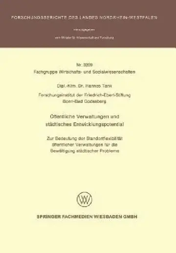 Cover of Öffentliche Verwaltungen Und Städtisches Entwicklungspotential