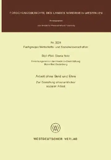 Cover of Arbeit Ohne Geld Und Ehre