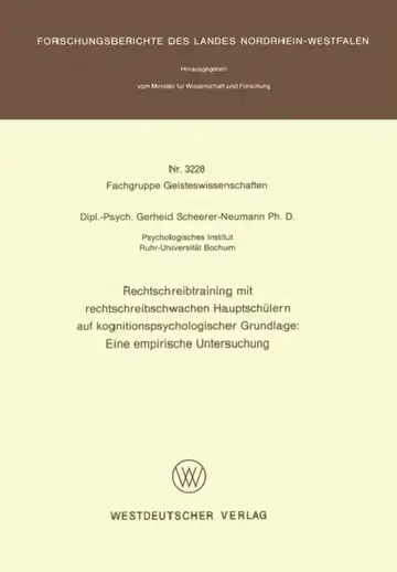 Cover of Rechtschreibtraining Mit Rechtschreibschwachen Hauptschülern Auf Kognitionspsychologischer Grundlage