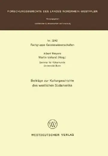 Cover of Beiträge Zur Kulturgeschichte Des Westlichen Südamerika