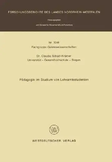 Cover of Pädagogik Im Studium Von Lehramtsstudenten