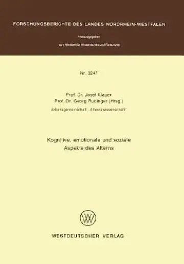 Cover of Kognitive, Emotionale Und Soziale Aspekte Des Alterns
