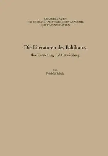 Cover of Die Literaturen Des Baltikums