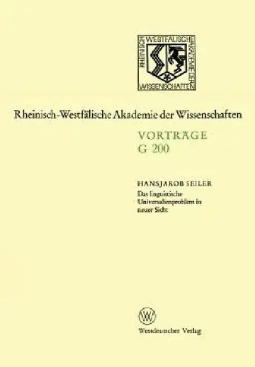 Cover of Das Linguistische Universalienproblem in Neuer Sicht