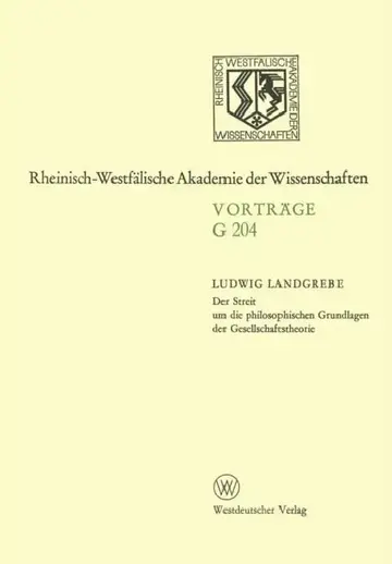 Cover of Der Streit Um Die Philosophischen Grundlagen Der Gesellschaftstheorie