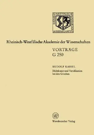 Cover of Dichtkunst und Versifikation bei den Griechen