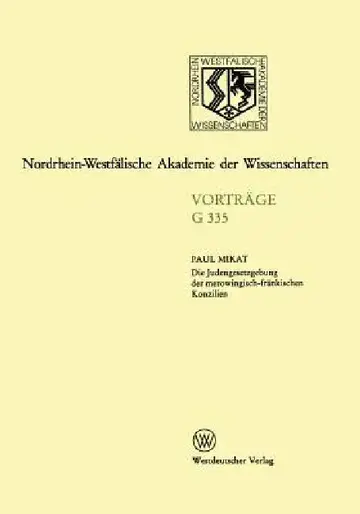 Cover of Die Judengesetzgebung Der Merowingisch-Fränkischen Konzilien