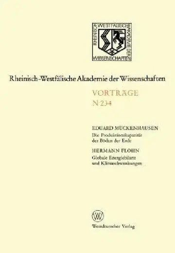 Cover of Die Produktionskapazität Der Böden Der Erde. Globale Energiebilanz Und Klimaschwankungen