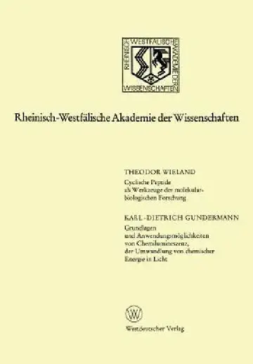 Cover of Cyclische Peptide ALS Werkzeuge Der Molekularbiologischen Forschung. Grundlagen Und Anwendungsmöglichkeiten Von Chemilumineszenz, Der Umwandlung Von C