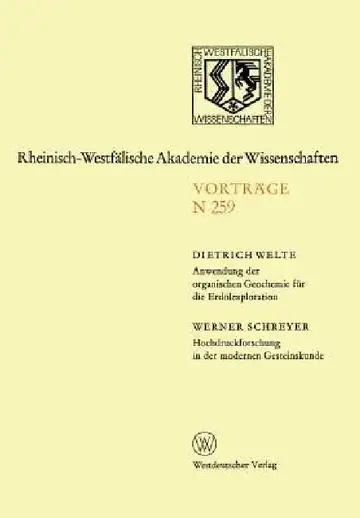 Cover of Anwendung Der Organischen Geochemie Für Die Erdölexploration. Hochdruckforschung in Der Modernen Gesteinskunde