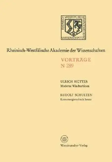 Cover of Moderne Windturbinen. Kernenergietechnik Heute