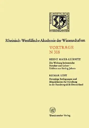 Cover of Die Wirkung Bedeutender Forscher Und Lehrer -- Erlebtes Aus Fünfzig Jahren